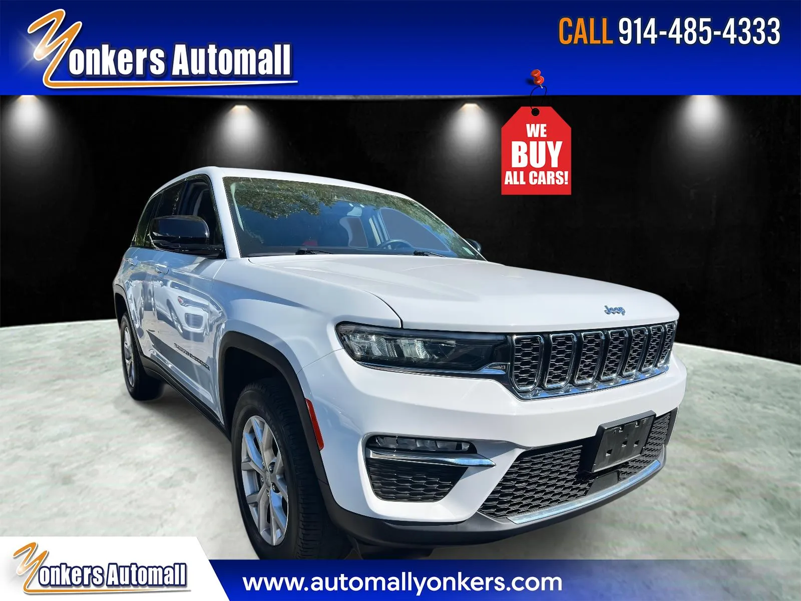 White 2022 Jeep Grand Cherokee Limited for sale in Yonkers, NY