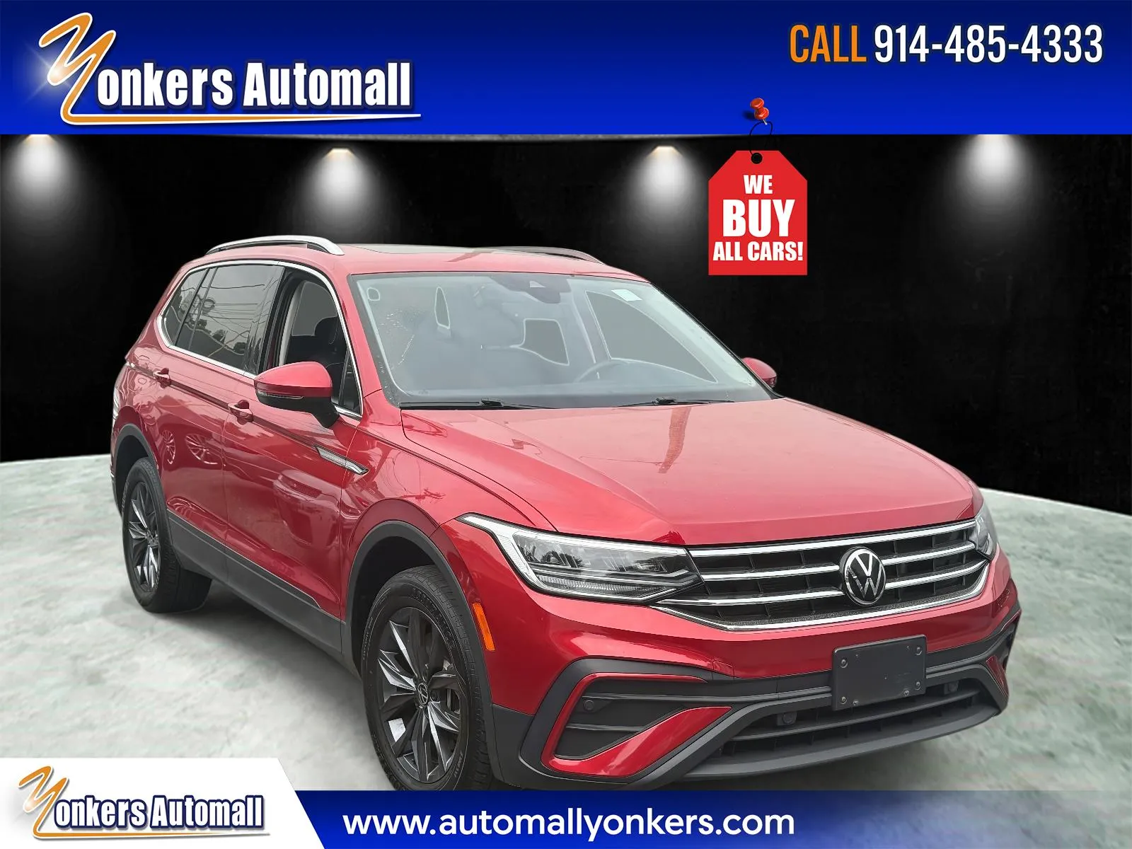 Red 2022 Volkswagen Tiguan 2.0T SE 4MOTION for sale in Yonkers, NY