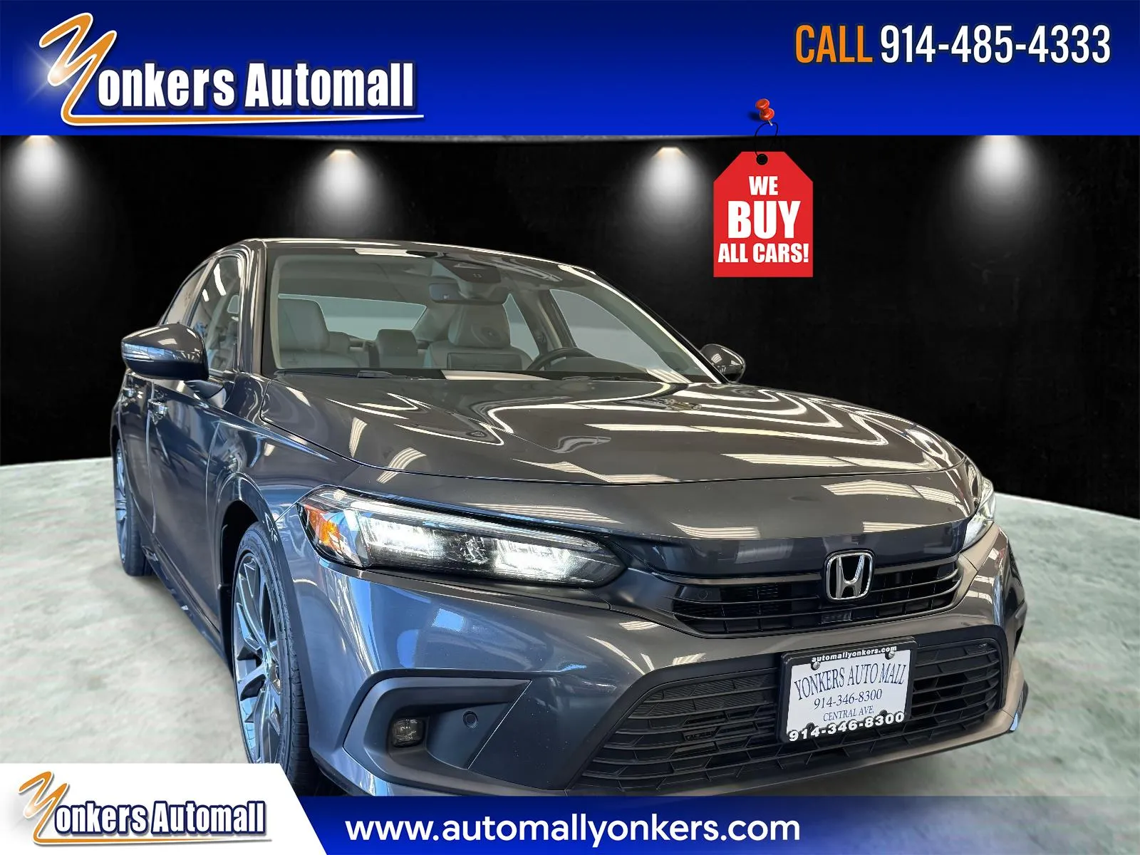 Gray 2023 Honda Civic Touring for sale in Yonkers, NY