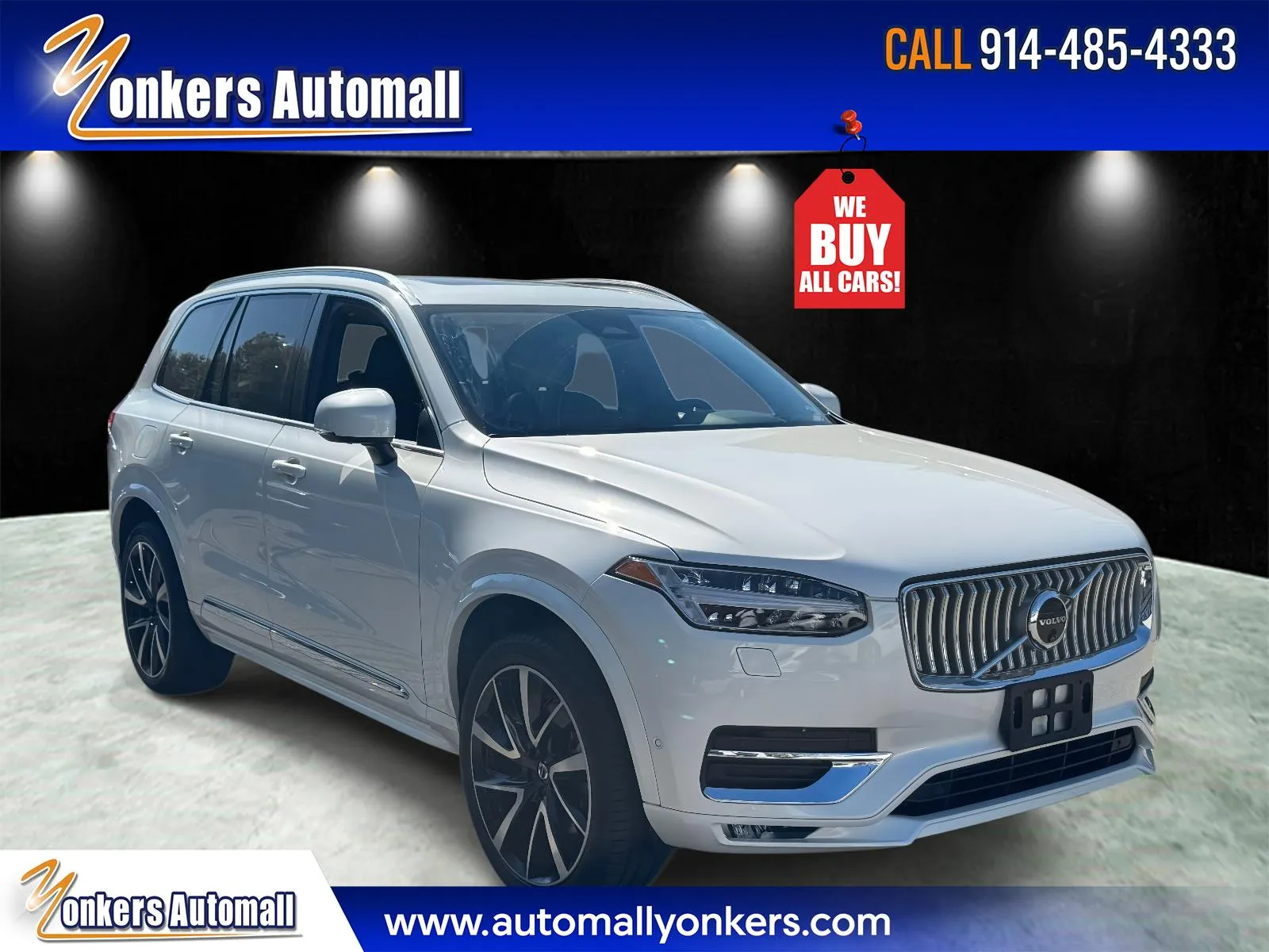 White 2024 Volvo XC90 B6 AWD Plus Bright Theme 6P for sale in Yonkers, NY