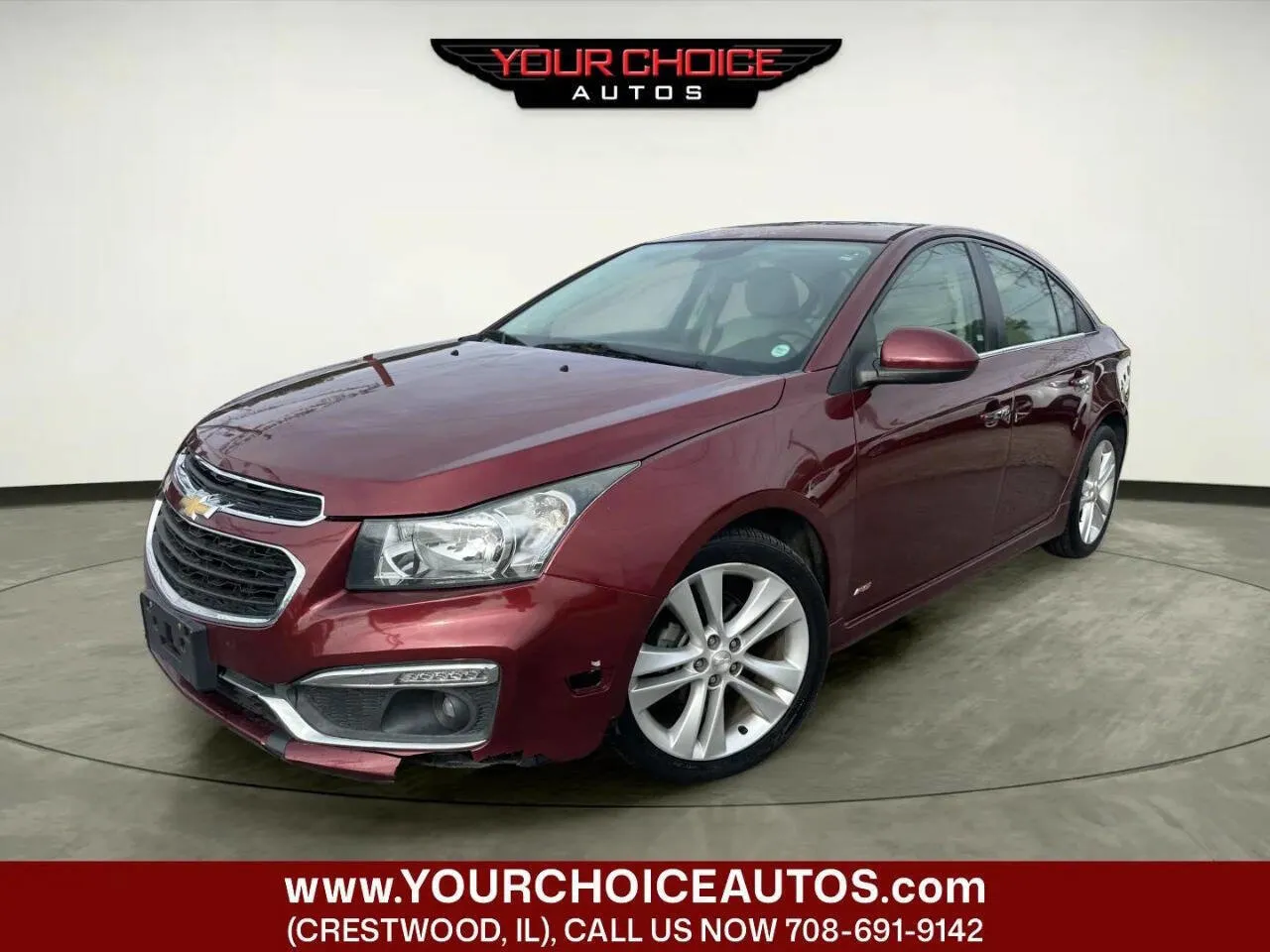 Red 2015 Chevrolet Cruze LTZ for sale in Crestwood, IL