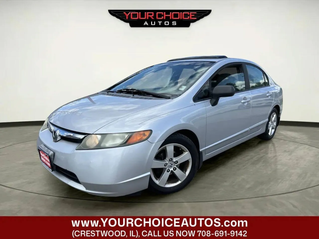 Silver 2008 Honda Civic Sdn EX for sale in Crestwood, IL