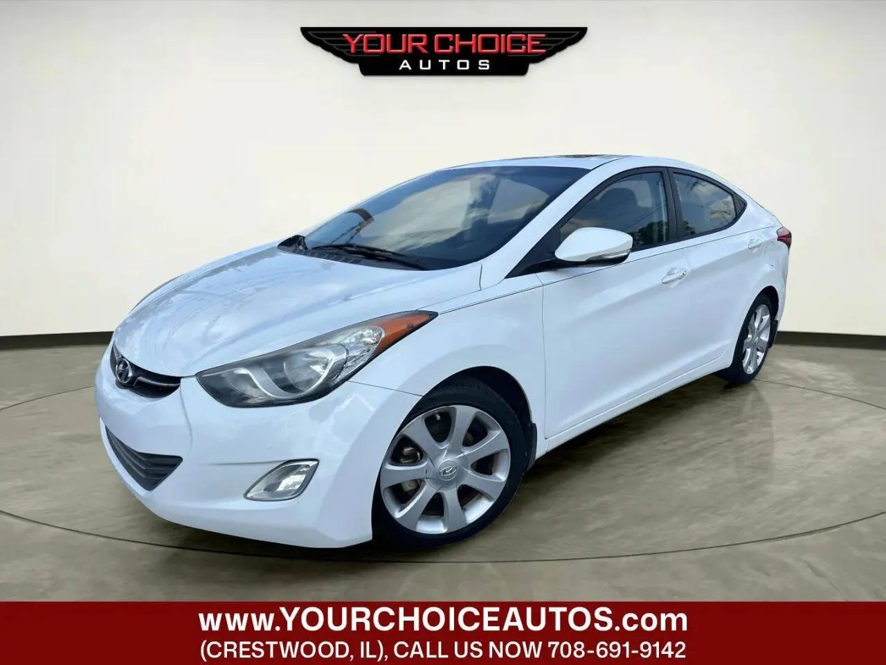 White 2013 Hyundai Elantra Limited for sale in Crestwood, IL
