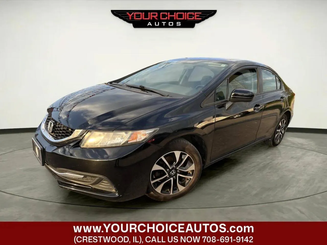 Black 2014 Honda Civic Sedan EX for sale in Crestwood, IL