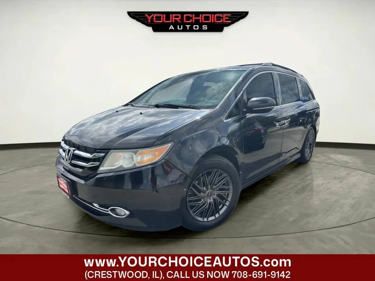 Black 2015 Honda Odyssey Touring Elite 4dr Mini Van for sale in Crestwood, IL