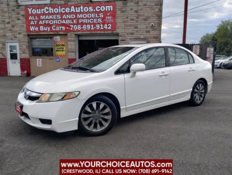 White 2009 Honda Civic Sdn EX-L for sale in Crestwood, IL