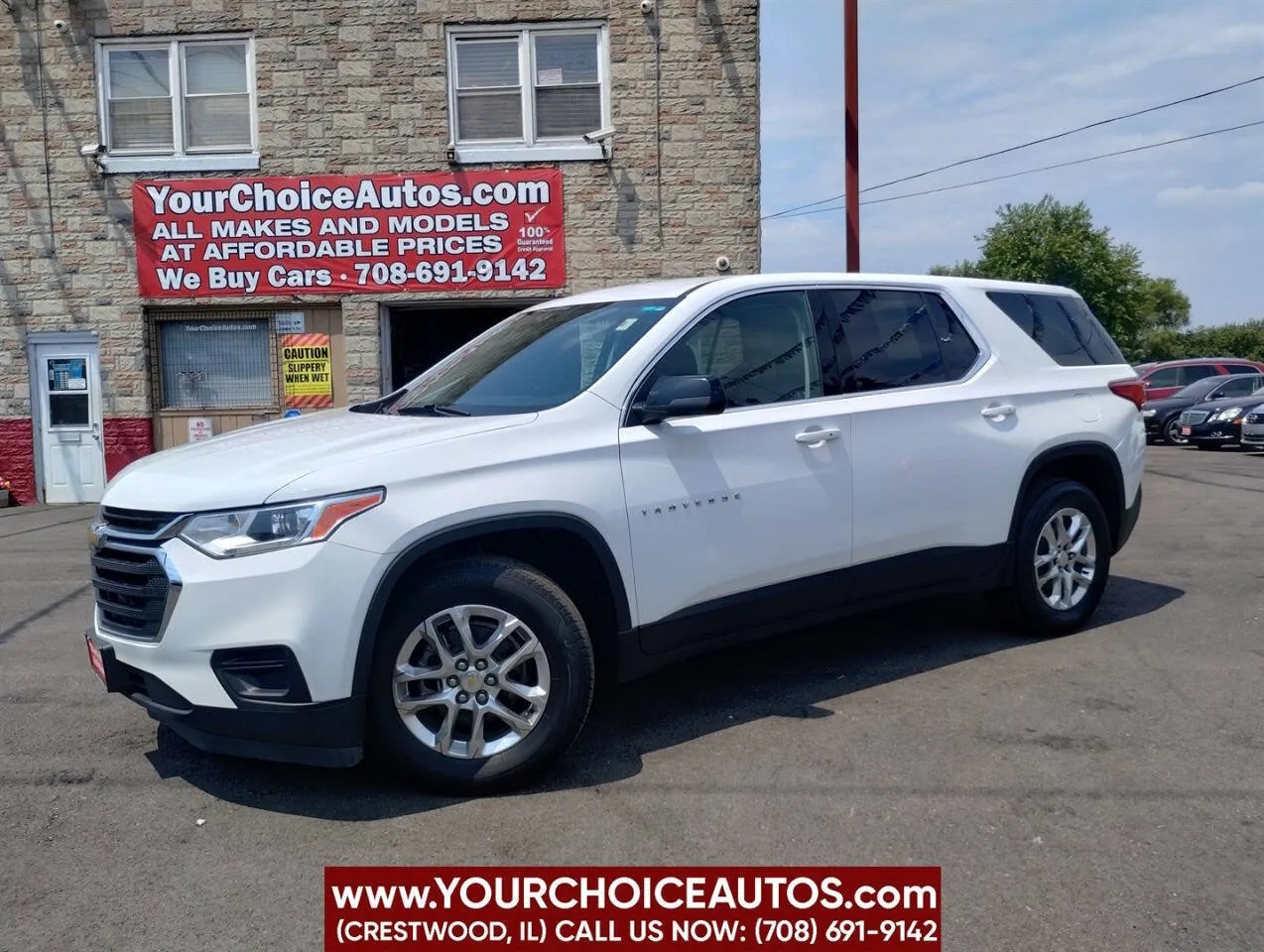 White 2021 Chevrolet Traverse LS for sale in Crestwood, IL