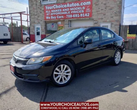 Black 2012 Honda Civic Sdn EX for sale in Crestwood, IL