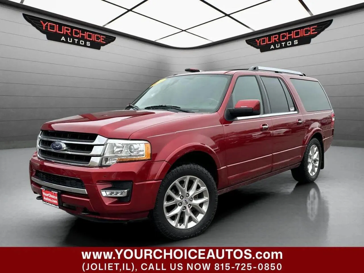 Red 2017 Ford Expedition EL Limited for sale in Joliet, IL
