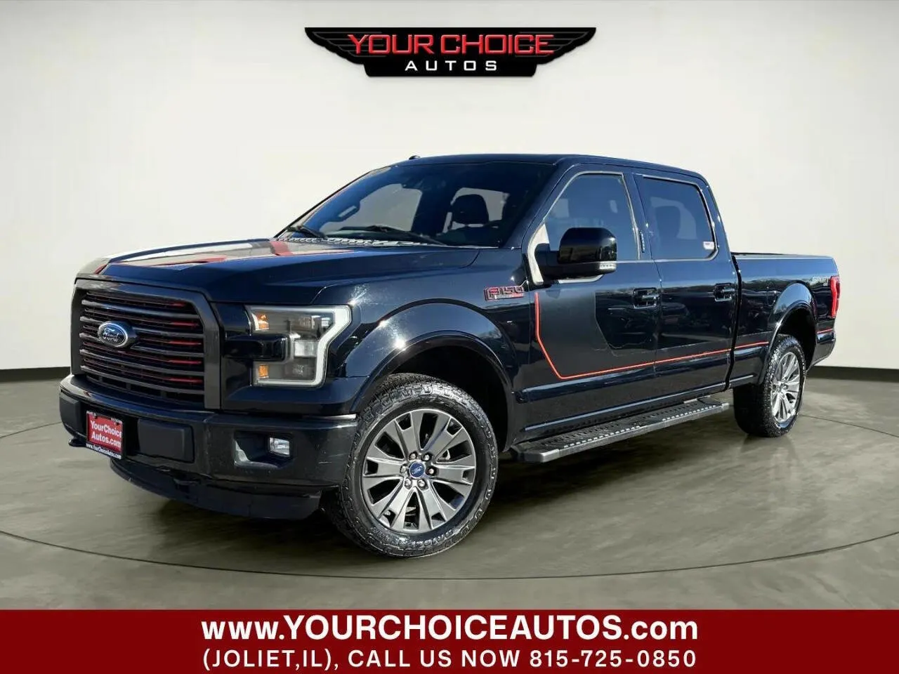 Black 2016 Ford F-150 Lariat 4x4 4dr SuperCrew 6.5 ft. SB for sale in Joliet, IL