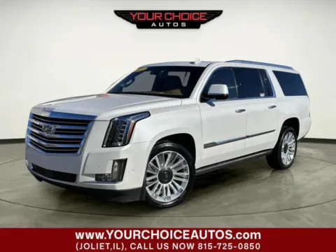 White 2017 Cadillac Escalade ESV Platinum for sale in Joliet, IL