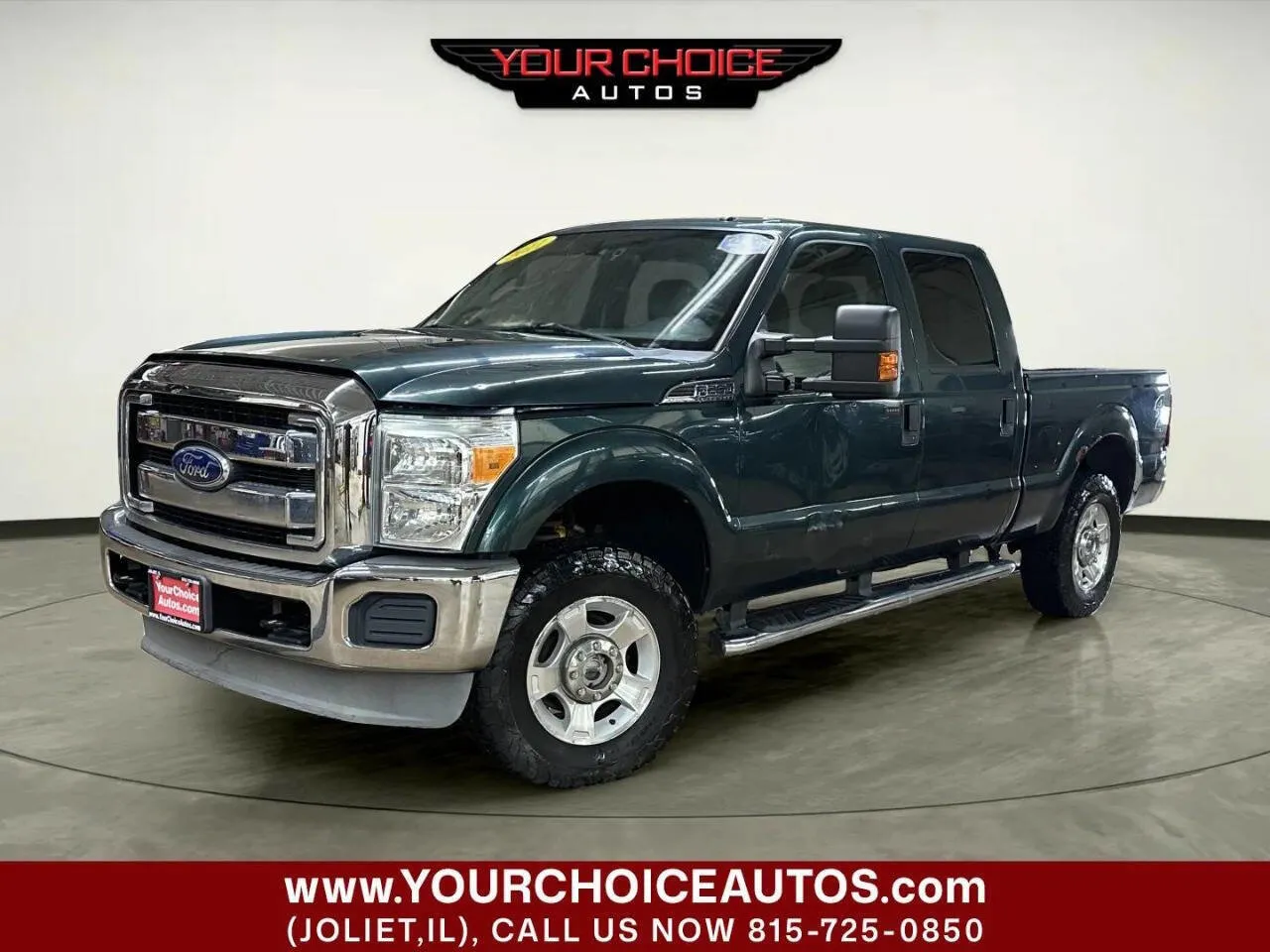 Green 2011 Ford Super Duty F-250 SRW XLT 4x4 4dr Crew Cab 6.8 ft. SB Pickup for sale in Joliet, IL