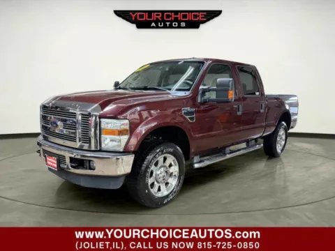 Red 2009 Ford Super Duty F-250 SRW Lariat 4x4 4dr Crew Cab 6.8 ft. SB Pickup for sale in Joliet, IL
