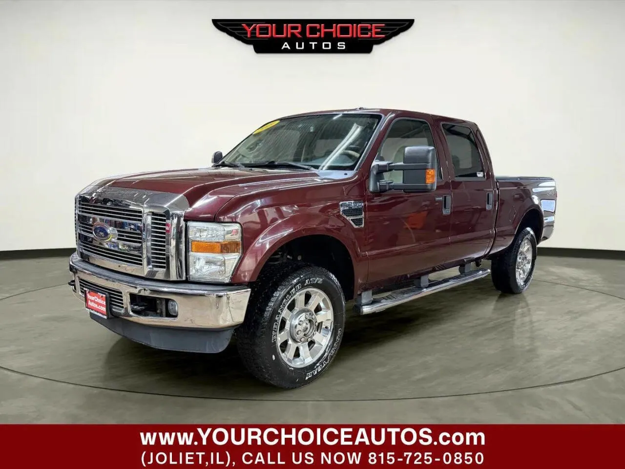Red 2009 Ford Super Duty F-250 SRW Lariat 4x4 4dr Crew Cab 6.8 ft. SB Pickup for sale in Joliet, IL