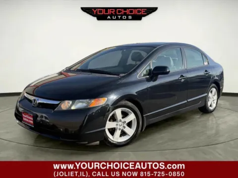 Black 2007 Honda Civic Sdn EX for sale in Joliet, IL