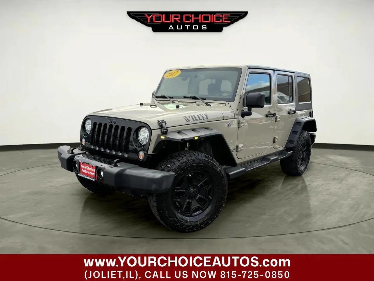 Beige 2017 Jeep Wrangler Unlimited Willys Wheeler for sale in Joliet, IL