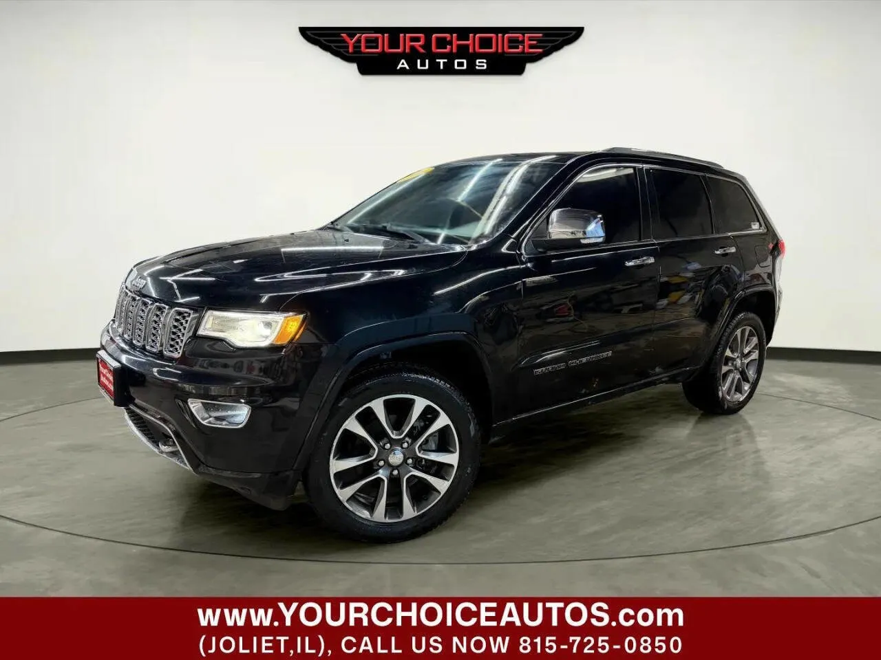 Black 2018 Jeep Grand Cherokee Overland for sale in Joliet, IL