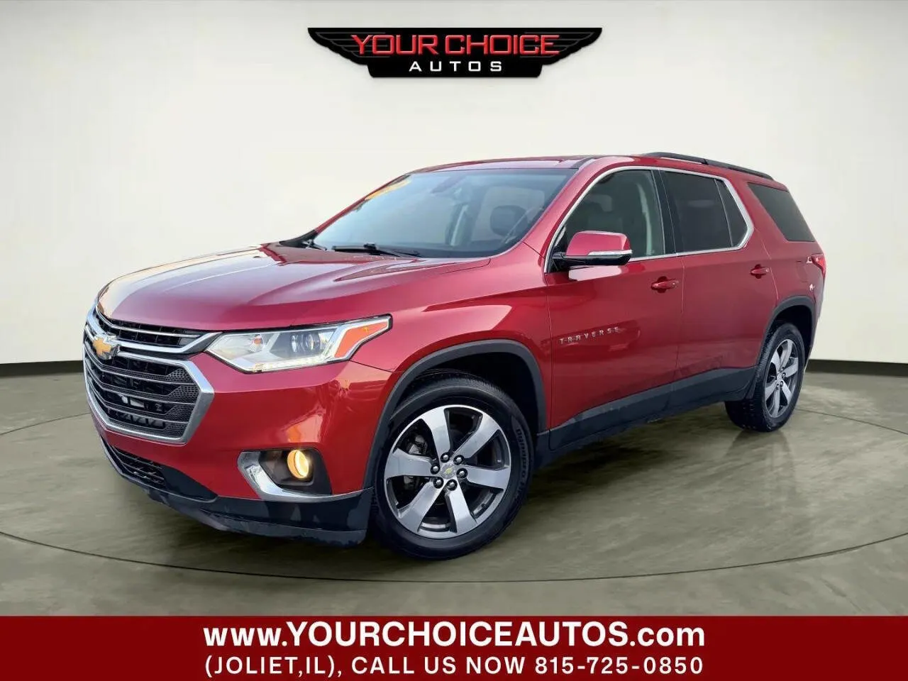 Red 2019 Chevrolet Traverse LT Leather for sale in Joliet, IL
