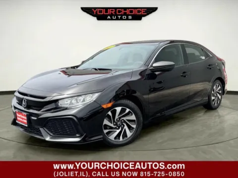 Black 2017 Honda Civic Hatchback LX for sale in Joliet, IL