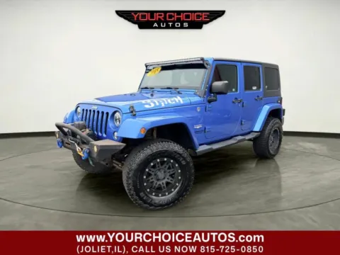 Blue 2015 Jeep Wrangler Unlimited Sahara for sale in Joliet, IL