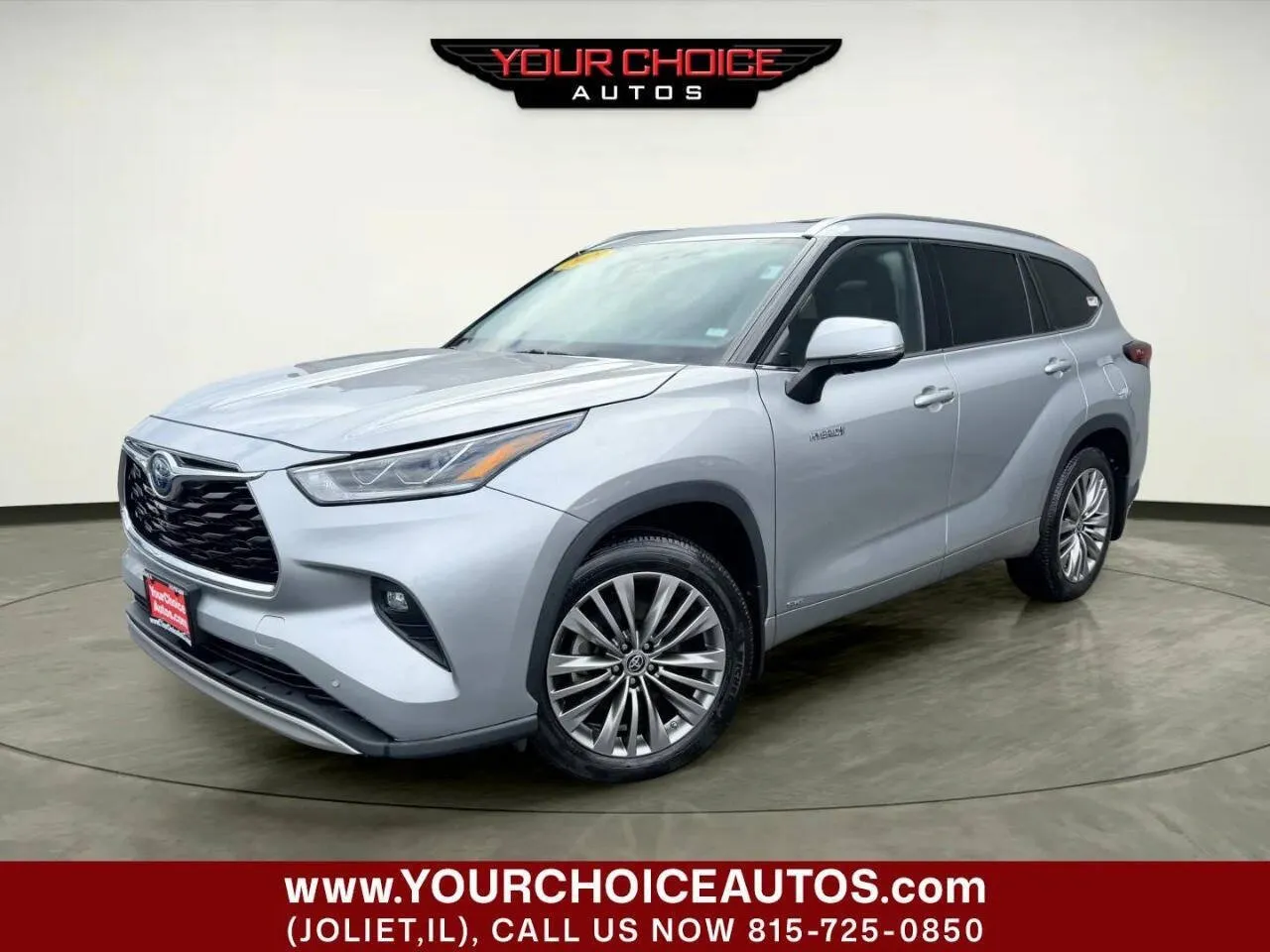 Silver 2021 Toyota Highlander Hybrid Platinum for sale in Joliet, IL