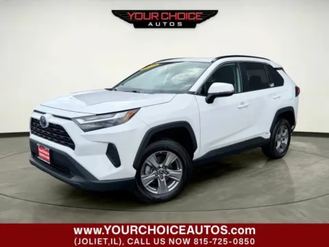White 2022 Toyota RAV4 Hybrid XLE for sale in Joliet, IL