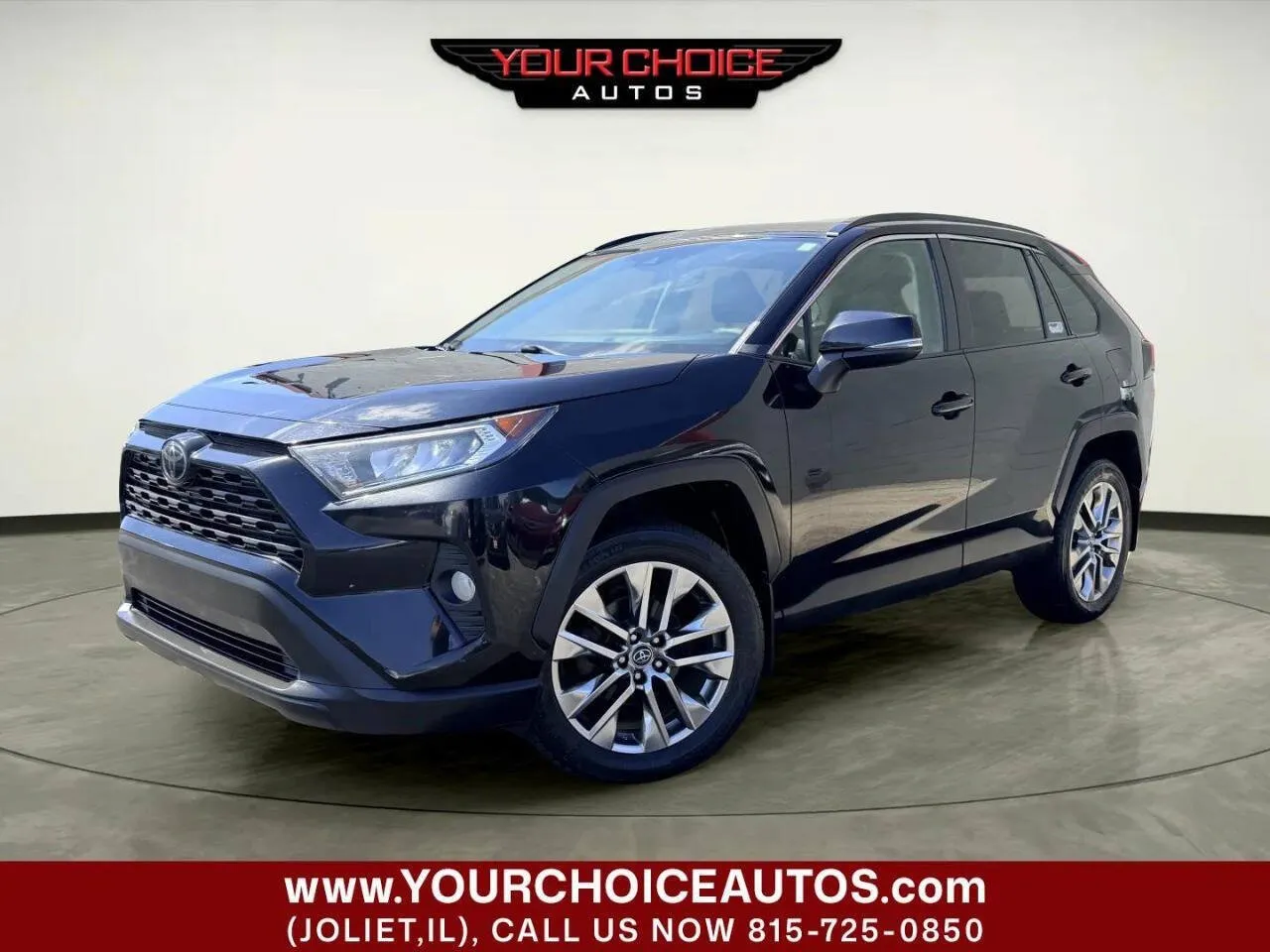 Black 2019 Toyota RAV4 XLE Premium for sale in Joliet, IL