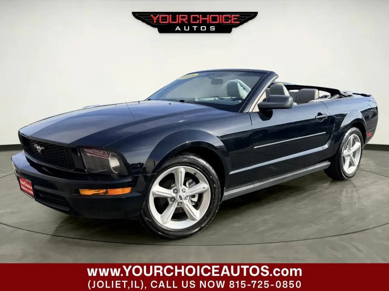 Black 2008 Ford Mustang V6 Deluxe 2dr Convertible for sale in Joliet, IL
