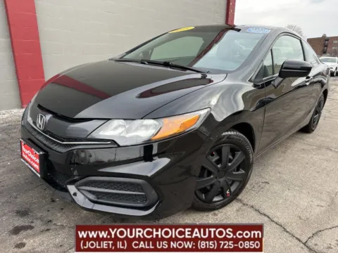 Black 2015 Honda Civic Coupe LX for sale in Joliet, IL