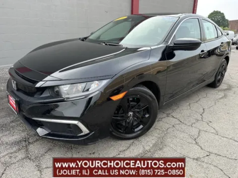 Black 2021 Honda Civic Sedan LX for sale in Joliet, IL