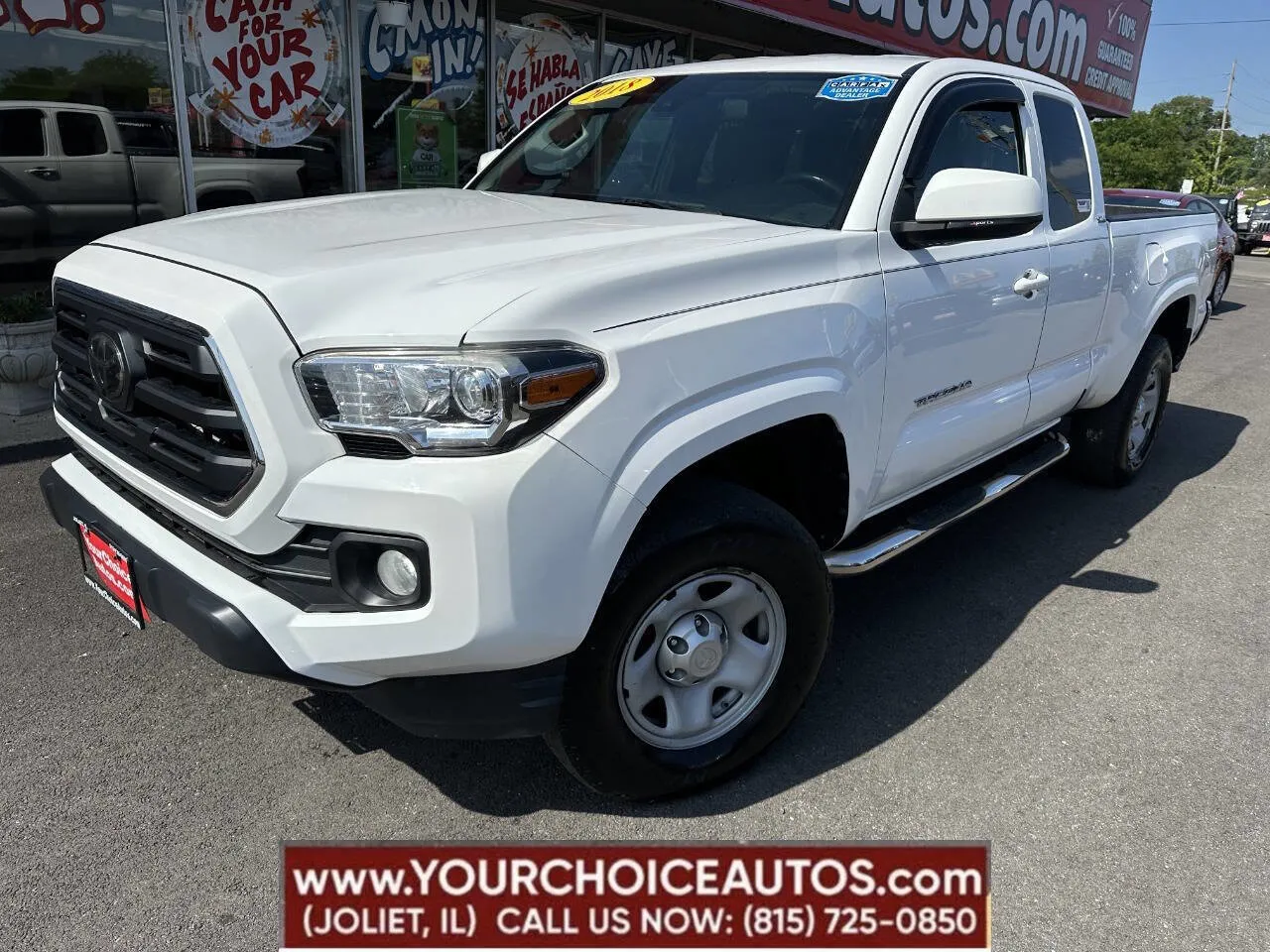 White 2018 Toyota Tacoma SR5 4x4 4dr Access Cab 6.1 ft LB for sale in Joliet, IL