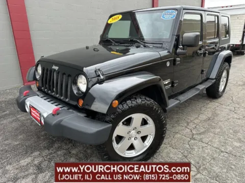 Black 2008 Jeep Wrangler Unlimited Sahara for sale in Joliet, IL