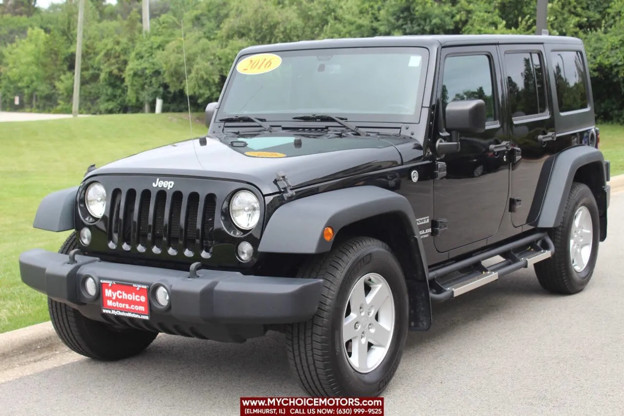 Black 2016 Jeep Wrangler Unlimited Sport for sale in Elmhurst, IL
