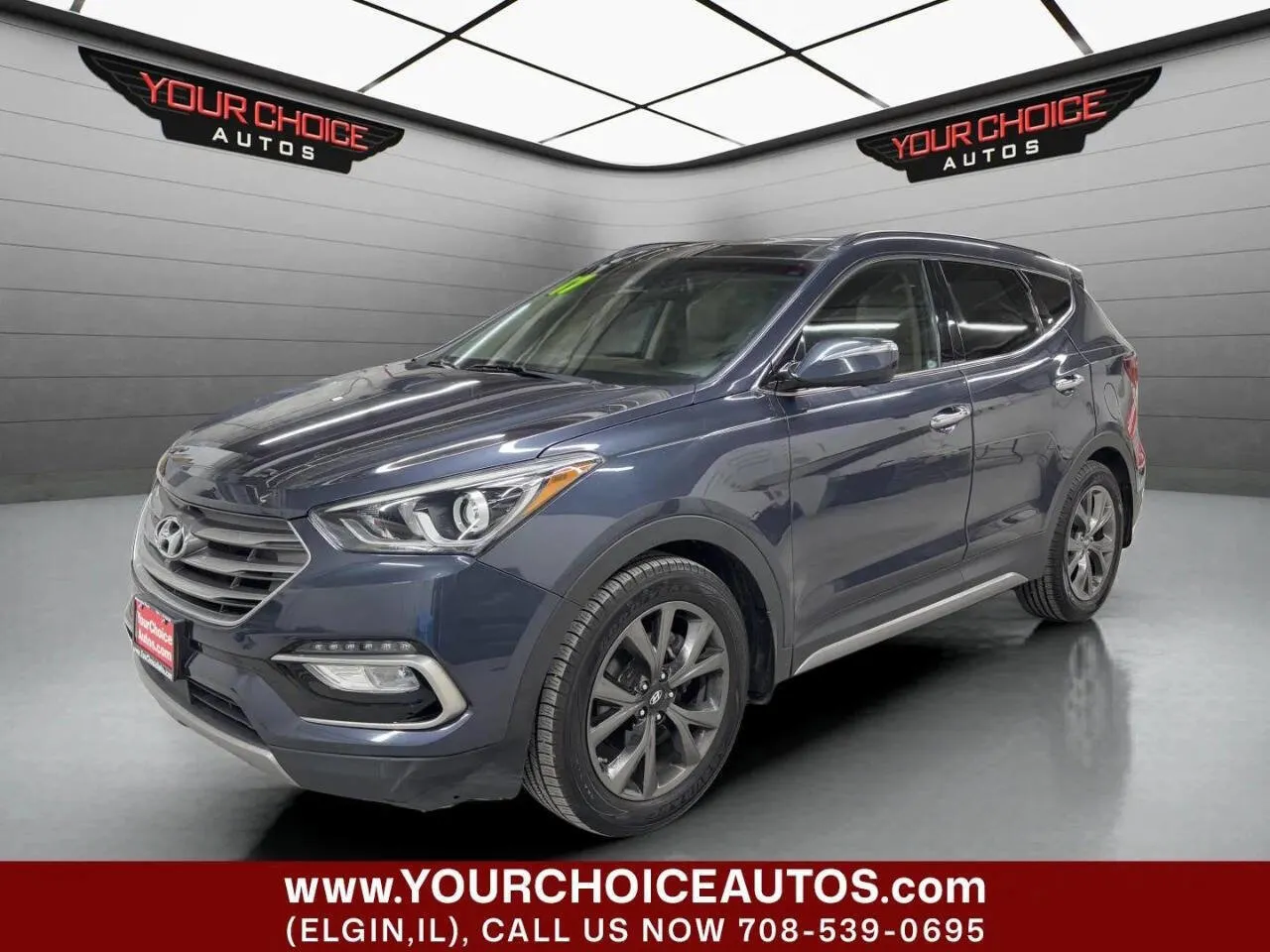 Blue 2017 Hyundai Santa Fe Sport 2.0T Ultimate for sale in Elgin, IL