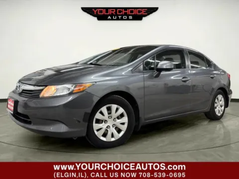 Gray 2012 Honda Civic Sdn LX for sale in Elgin, IL