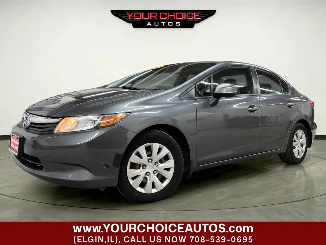 Gray 2012 Honda Civic Sdn LX for sale in Elgin, IL