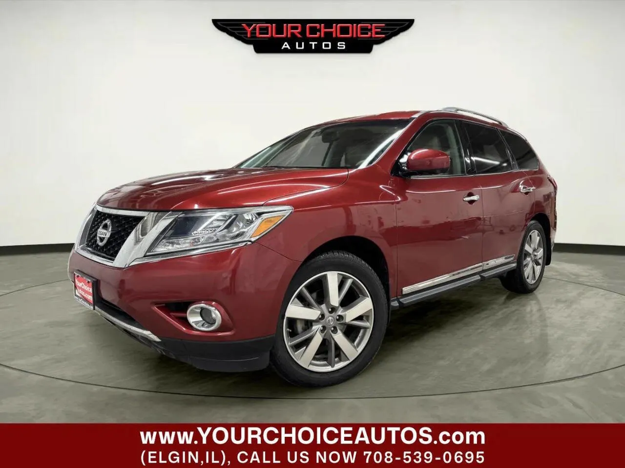 Red 2013 Nissan Pathfinder Platinum for sale in Elgin, IL