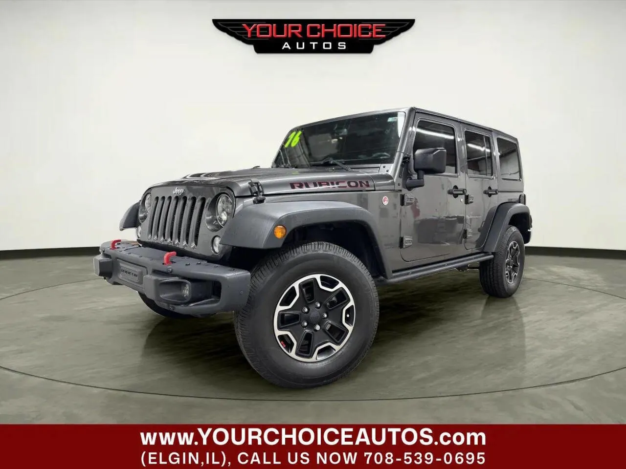 Gray 2016 Jeep Wrangler Unlimited Rubicon Hard Rock for sale in Elgin, IL