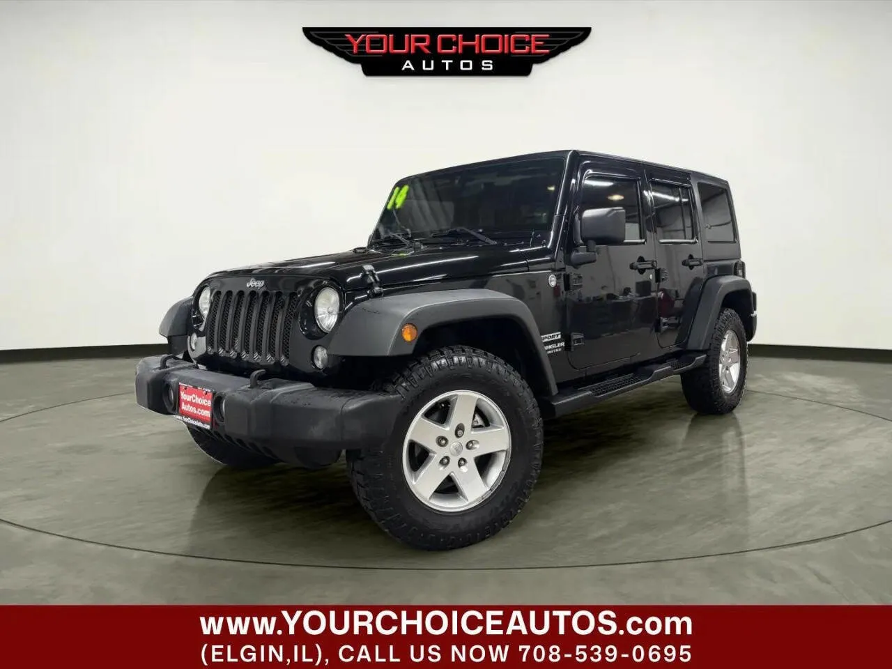 Black 2014 Jeep Wrangler Unlimited Sport for sale in Elgin, IL
