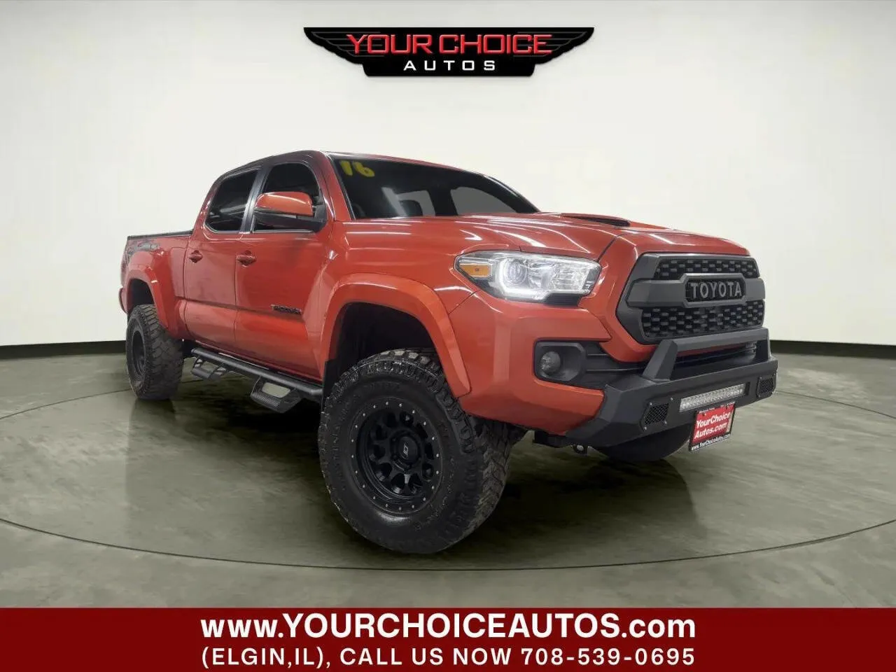 Orange 2016 Toyota Tacoma SR5 V6 4x4 4dr Double Cab 6.1 ft LB for sale in Elgin, IL