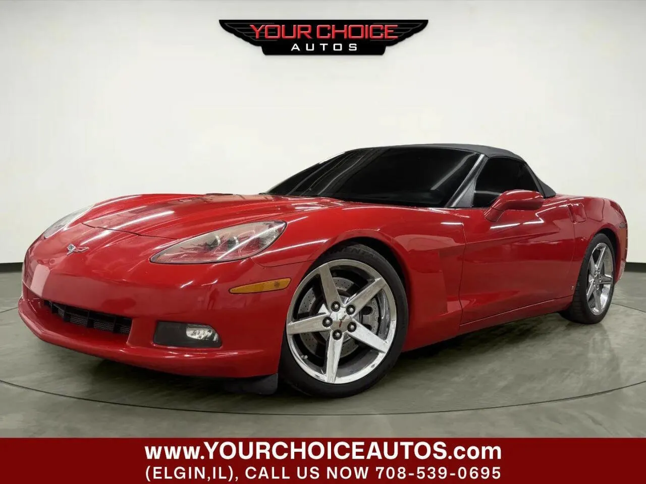 Red 2007 Chevrolet Corvette Base 2dr Convertible for sale in Elgin, IL