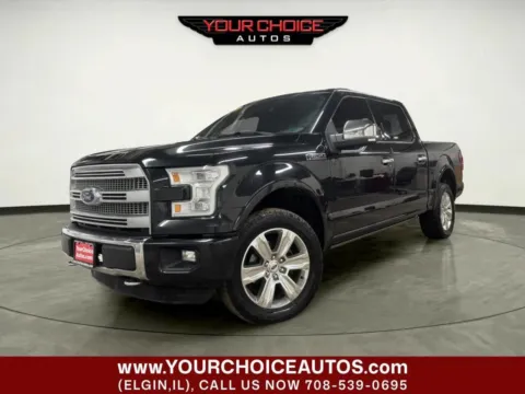 Black 2015 Ford F-150 Platinum 4x4 4dr SuperCrew 5.5 ft. SB for sale in Elgin, IL