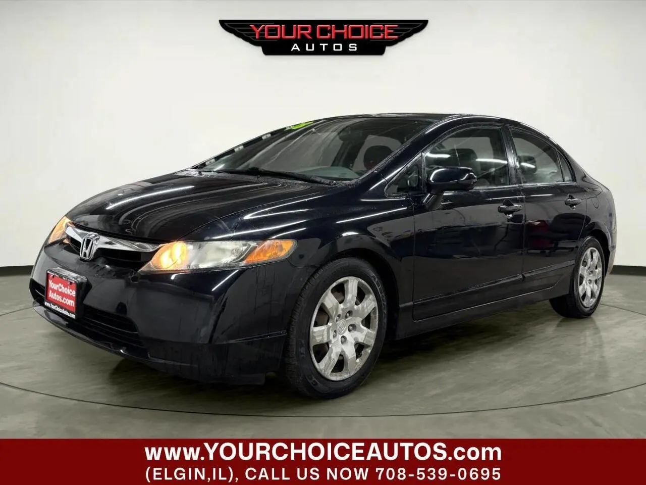 Black 2008 Honda Civic Sdn LX for sale in Elgin, IL