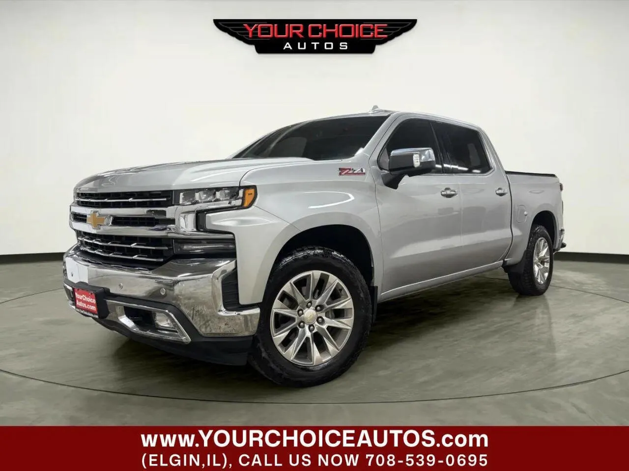 Silver 2019 Chevrolet Silverado 1500 LTZ for sale in Elgin, IL
