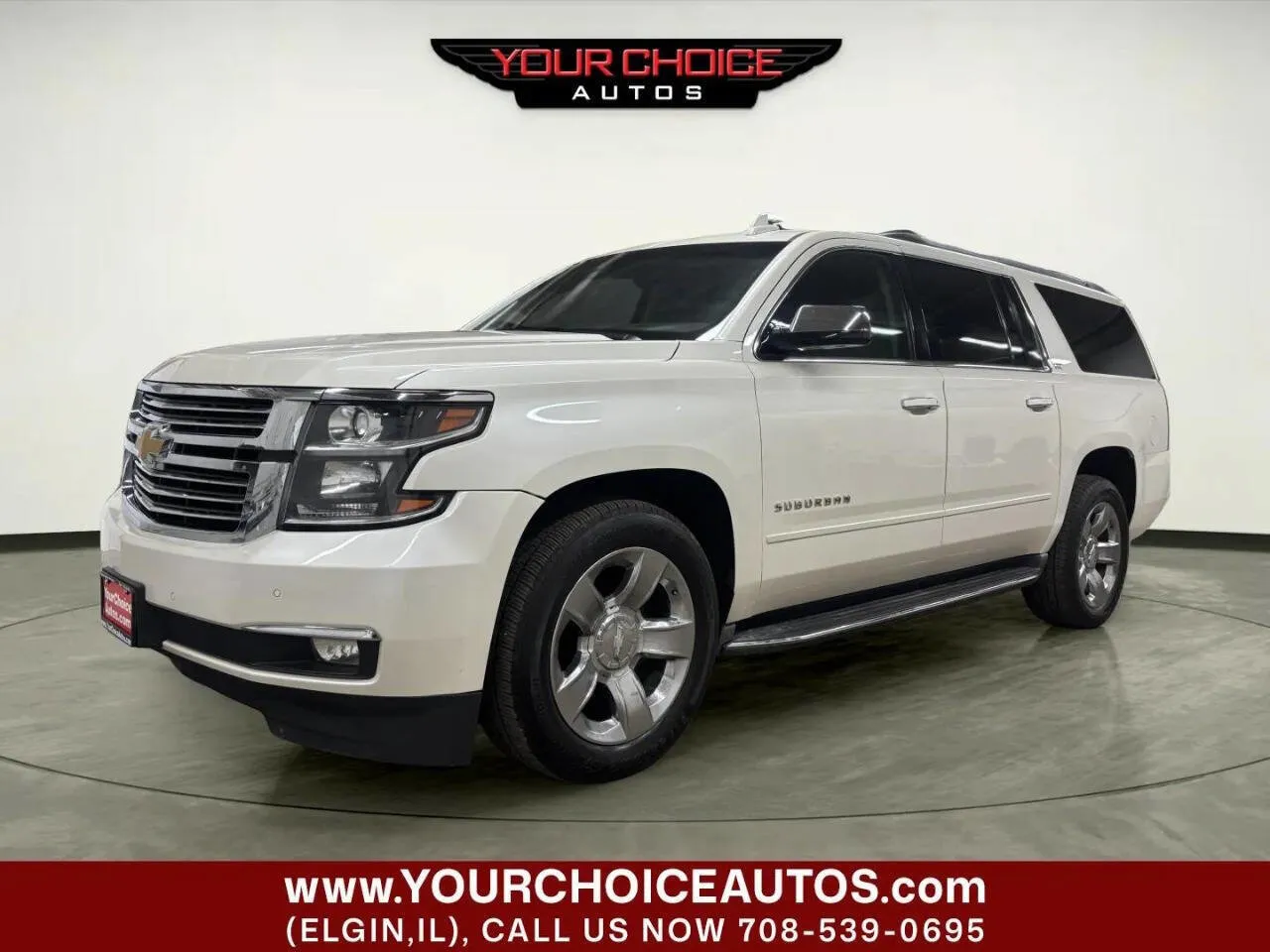 White 2015 Chevrolet Suburban LTZ for sale in Elgin, IL