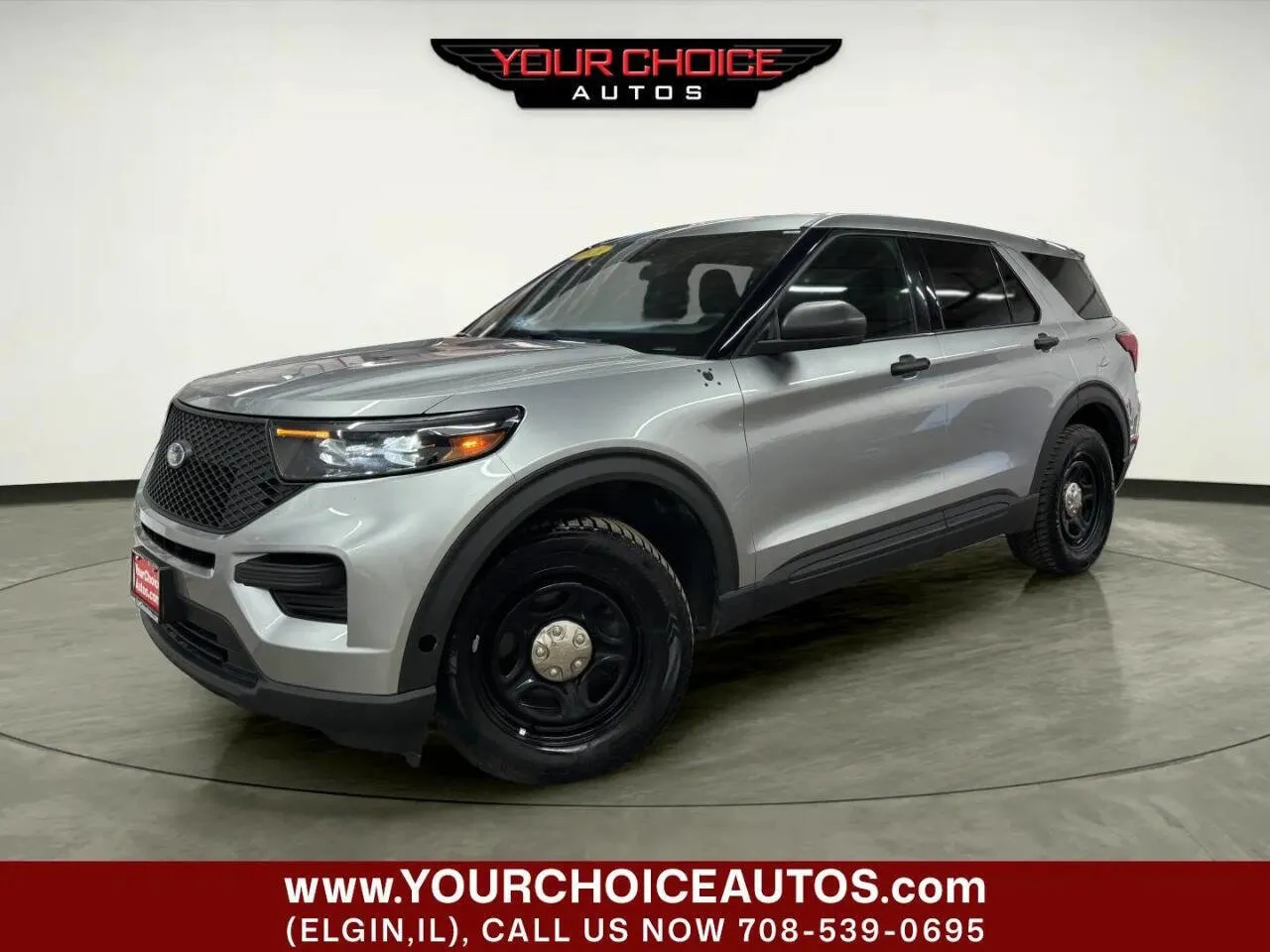 Silver 2021 Ford Police Interceptor Utility AWD 4dr SUV for sale in Elgin, IL