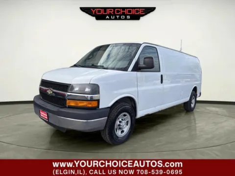 White 2016 Chevrolet Express Cargo Van 3500 3dr Extended Cargo Van w/1WT for sale in Elgin, IL