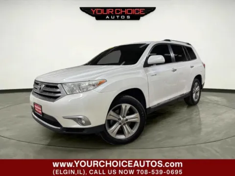 White 2013 Toyota Highlander Limited for sale in Elgin, IL