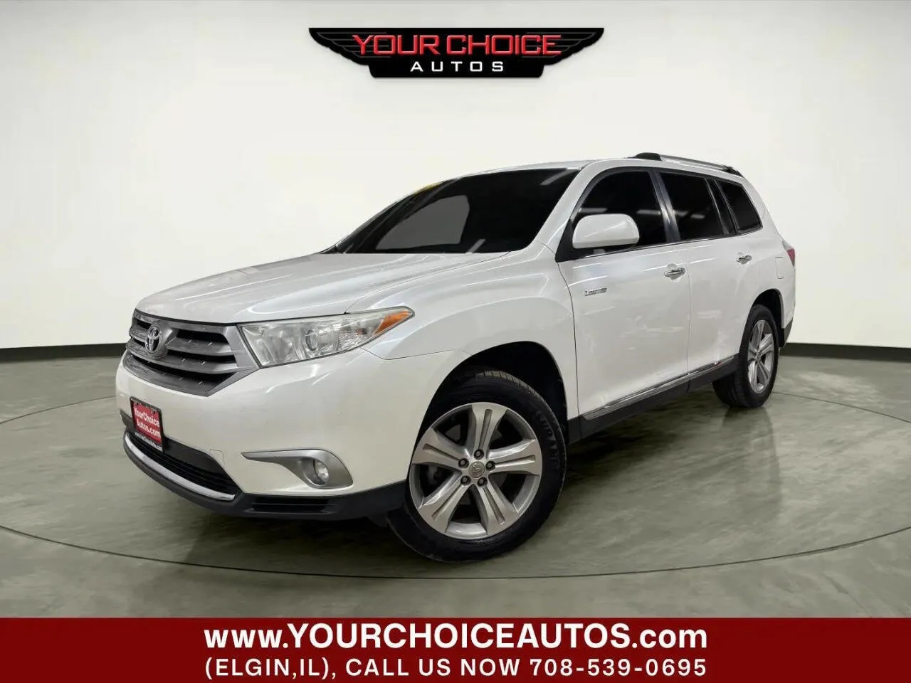 White 2013 Toyota Highlander Limited for sale in Elgin, IL