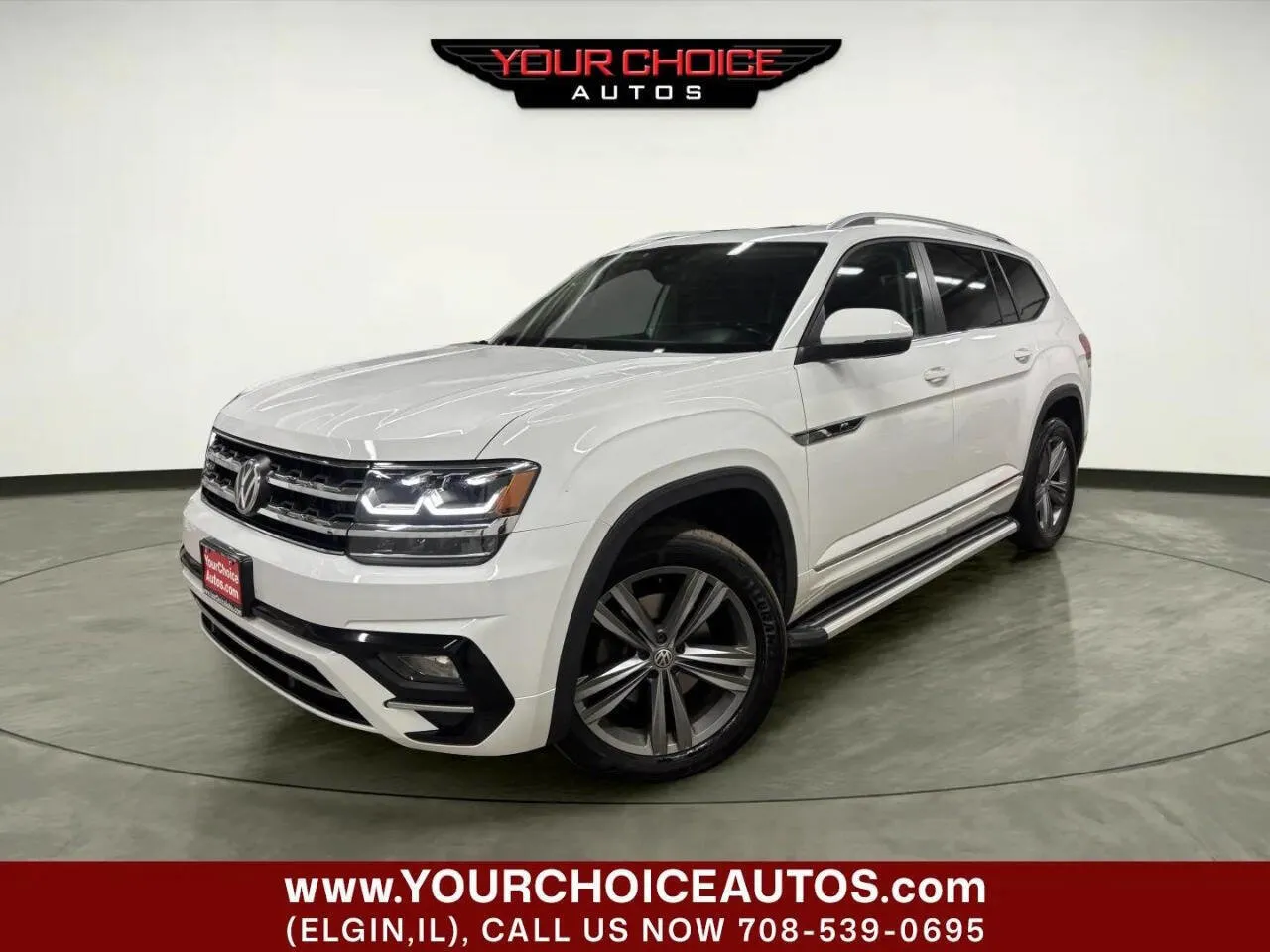 White 2019 Volkswagen Atlas 3.6L V6 SEL R-Line for sale in Elgin, IL
